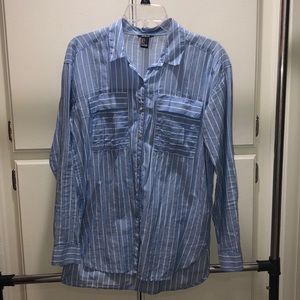 Button Down Nautical Striped Top